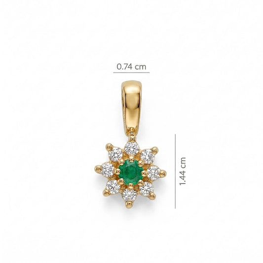2.5mm Natural Emerald Star Pendant