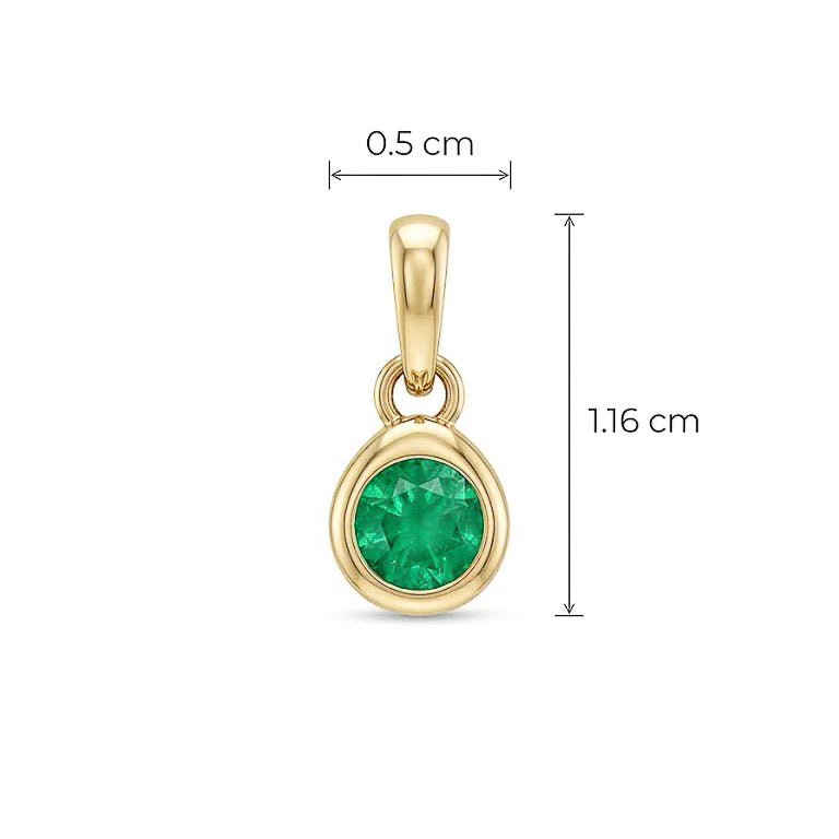 3.5mm Natural Emerald Donut Pendant