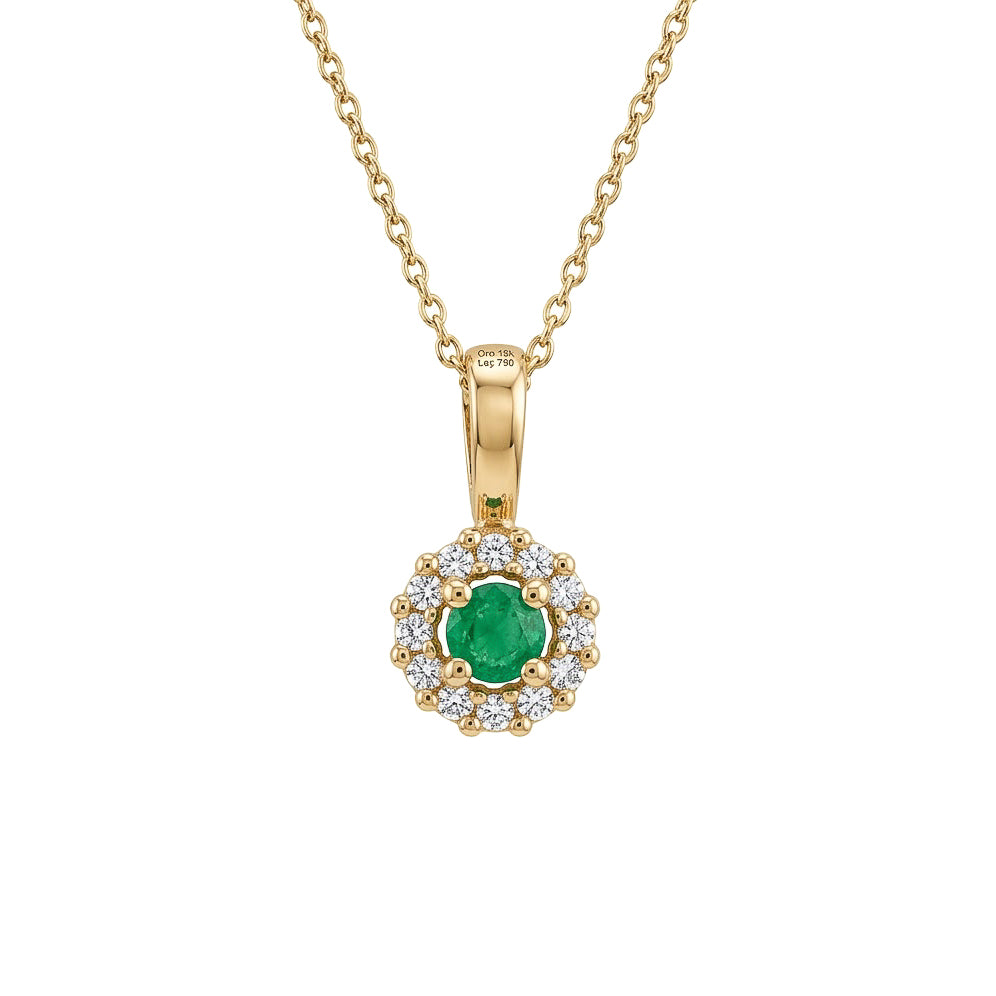Classic Natural Emerald Rosette Pendant