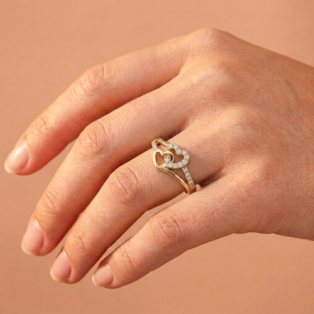 The Entwined Hearts Pavé Ring