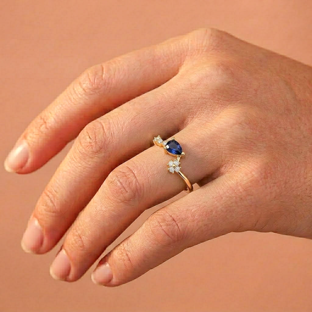 Royal Teardrop Blossom Ring