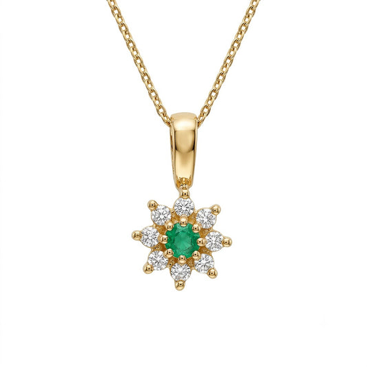 2.5mm Natural Emerald Star Pendant