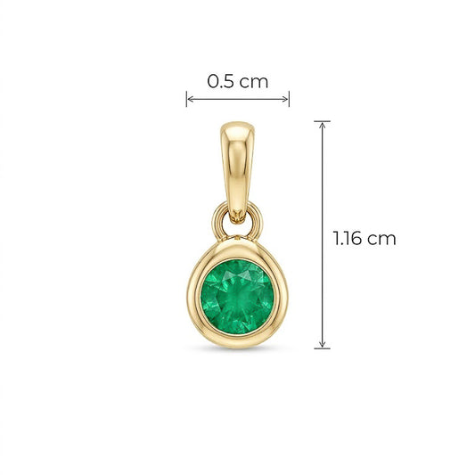 3.5mm Natural Emerald Donut Pendant