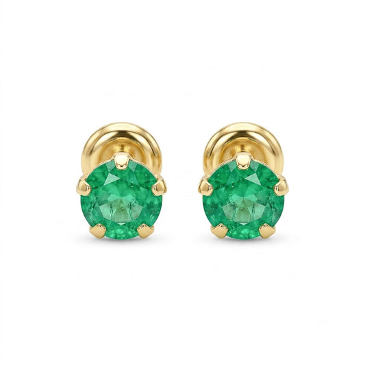 3.5mm Natural Emerald Studs