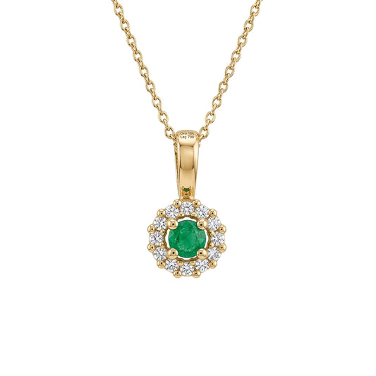 Classic Natural Emerald Rosette Pendant