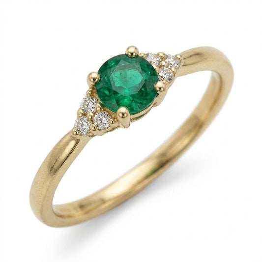 Crown Cluster Natural Emerald Ring