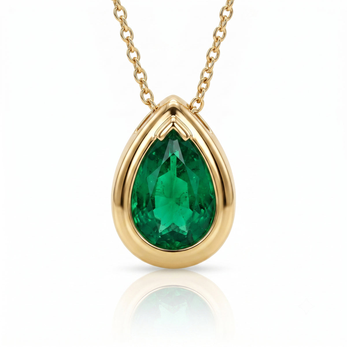 Natural Emerald Teardrop Pendant