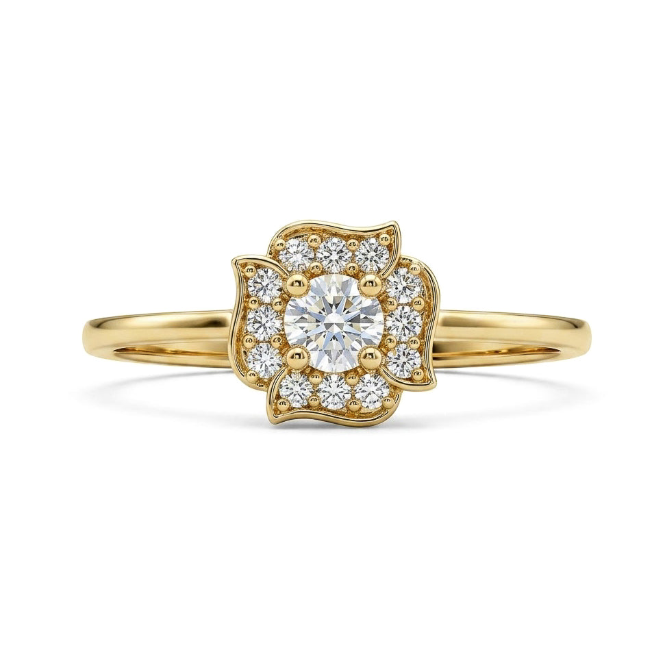 The Bloom Halo Solitaire Ring