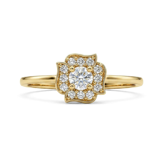 The Bloom Halo Solitaire Ring