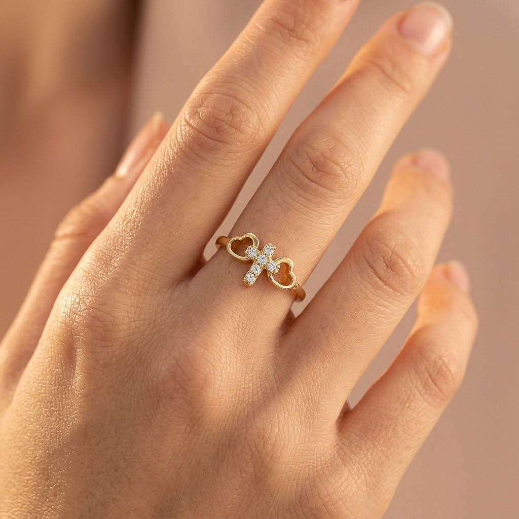 The Faith & Love Wings Cross Ring