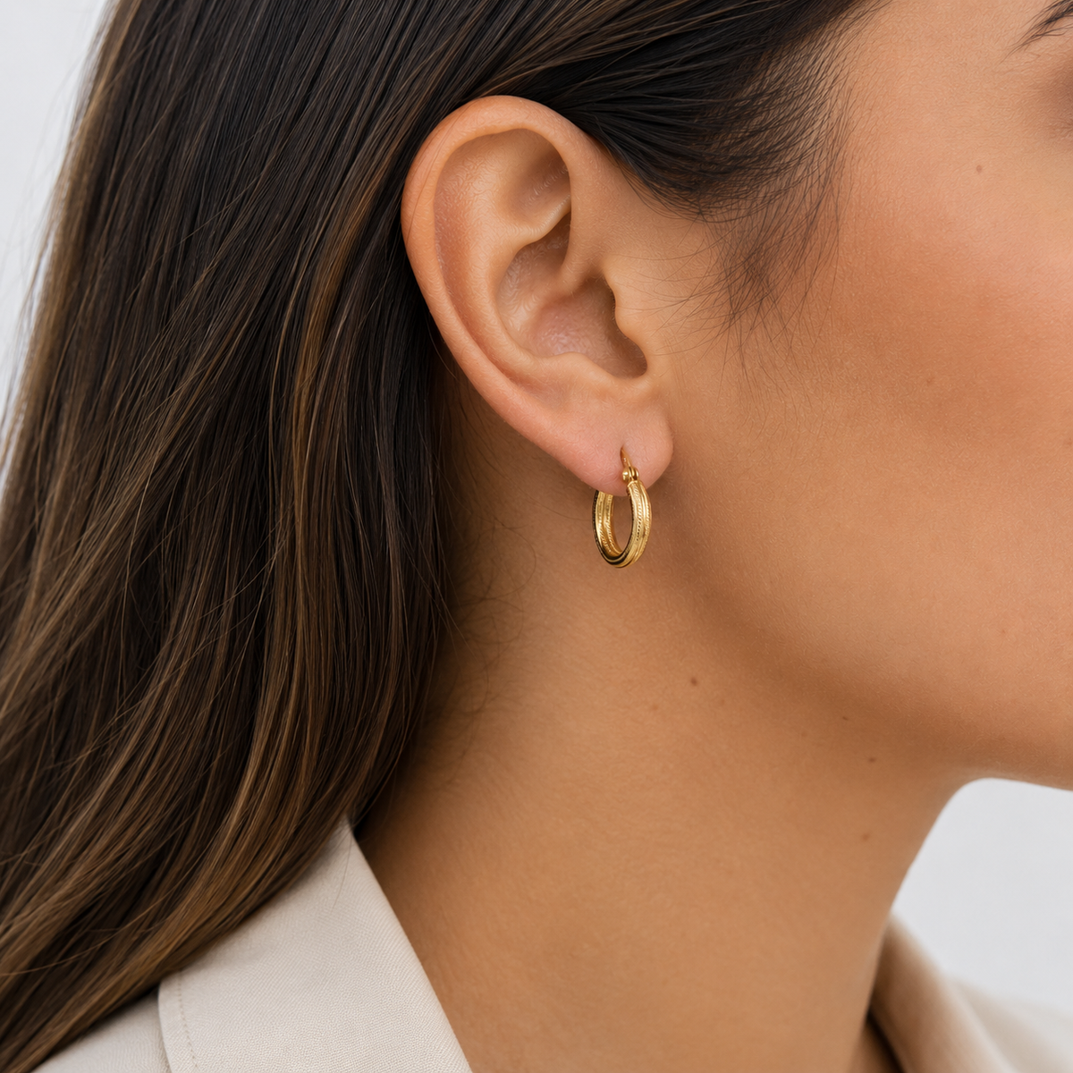 The Milgrain Intaglio Hoops